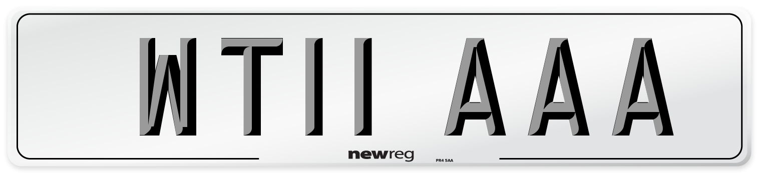 WT11 AAA Number Plate from New Reg